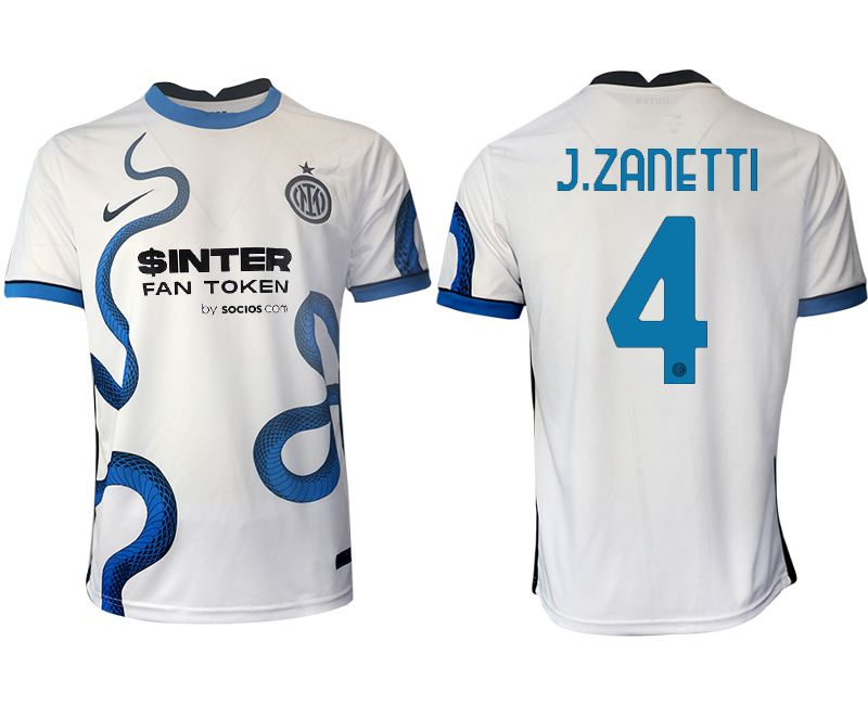 Cheap Men 2021-2022 Club Inter Milan away aaa version white 4 Soccer Jersey